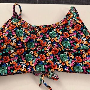Floral Multicolor bikini top Small W4